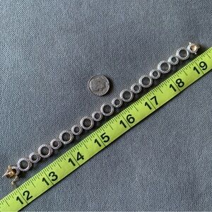 18k gold over Sterling Silver bracelet - circle design - .01ctw diamond accent